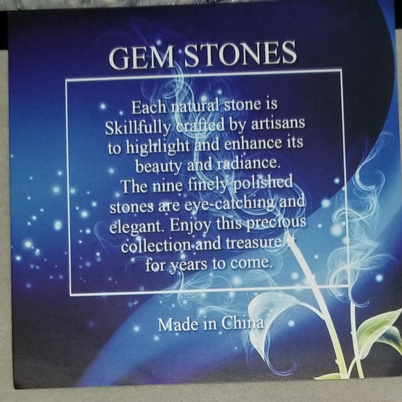 NEW 9 gemstones with 24" chain with box set - Picture 3 of 3